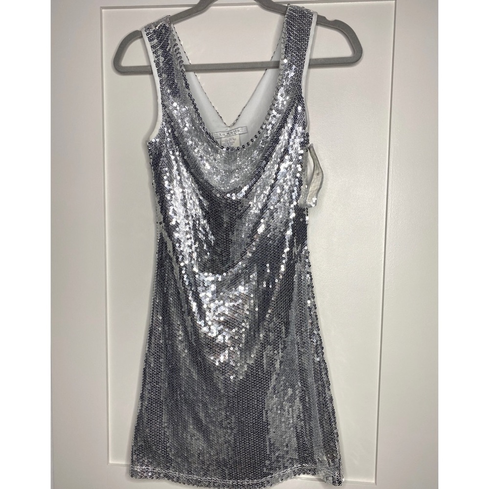 90’s La Belle silver sequence dress